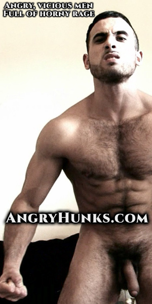 Hairy hot dude with muscular body displaying his big cock. - Picture 1