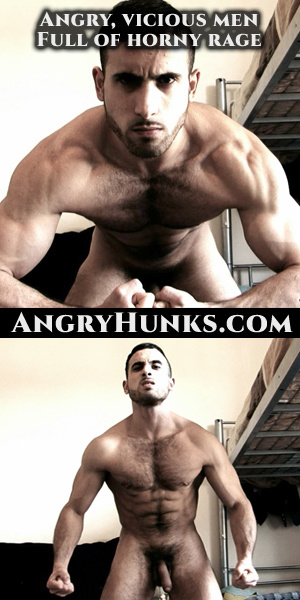 Hairy hot dude with muscular body displaying his big cock. - Picture 2