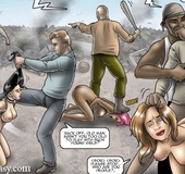 Dirty men beating and jeering poor girls from cages before hard fucking.