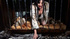 Dirty brunette babe encage with lots of various fur coats