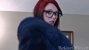 Red lady in glasses and a blue fur coat  - Picture 6