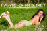 Hot brunette teen babe Katie relaxing outdoors