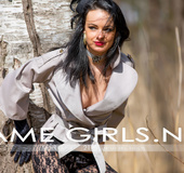 Amazing brunette babe Katie posing topless and in sexy images