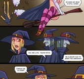 Pig like monster begs gorgeous witch to pleasure him