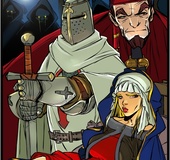 Blond haired maiden send her crusader to the world of delirium