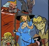 Lonely witch is loving to be pleasure by grotesque ogres