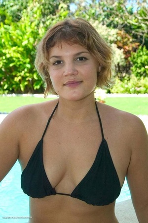 Nasty teen babe takes off her bikini at the pool to finger her twat - XXXonXXX - Pic 5