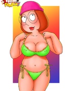 Slut in glasses Megan Griffin jumping on a stiff rod
