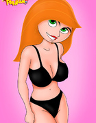 Nasty Kim Possible satisfying herself with a vibro