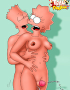 Cheerleader Lisa Simpson jumping on a stiff dick