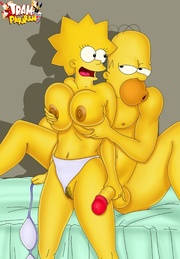 Horny Lisa Simpson tugging a big stiff rod