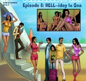Group adventures on the beaches of Goa with beautiful Indian women taking