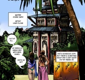 Girls explore each other deep inside the depths of a cave where tongue