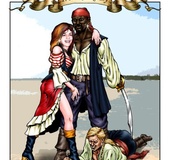 Hot pirate fucking action as black seamen conquer sweet white pussies