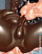 Black guy fucks white chick and has his black ass and cock sucked by white
