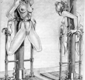 Painful lust as crazy machine are used to stretch and manipulate horny