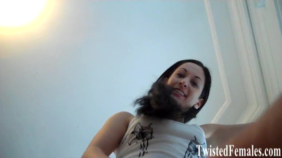 Sexy hot dark haired babe in white shirt is teasing a guy with her sexy talk and her body - XXXonXXX - Pic 7
