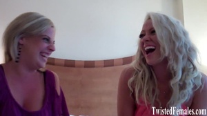 Two gorgeous blonde chicks laughing and talk like dirty little sluts - Picture 4