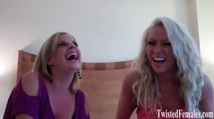 Two gorgeous blonde chicks laughing and talk like dirty little sluts - Picture 5