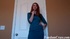 Young and tasty sexy red hair slut in blue dress talks dirty to guys sexy