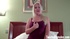 Hot sexy milf horny blonde in purple dress talks dirty and tease guys