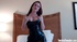 Irresistible chick in dark latex tempting with her perfect boobs
