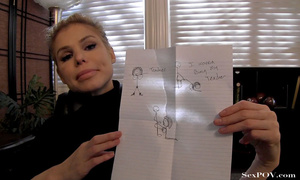 Busty brunette MILF in stockings rubbing her bushy pussy on her working place - XXXonXXX - Pic 2