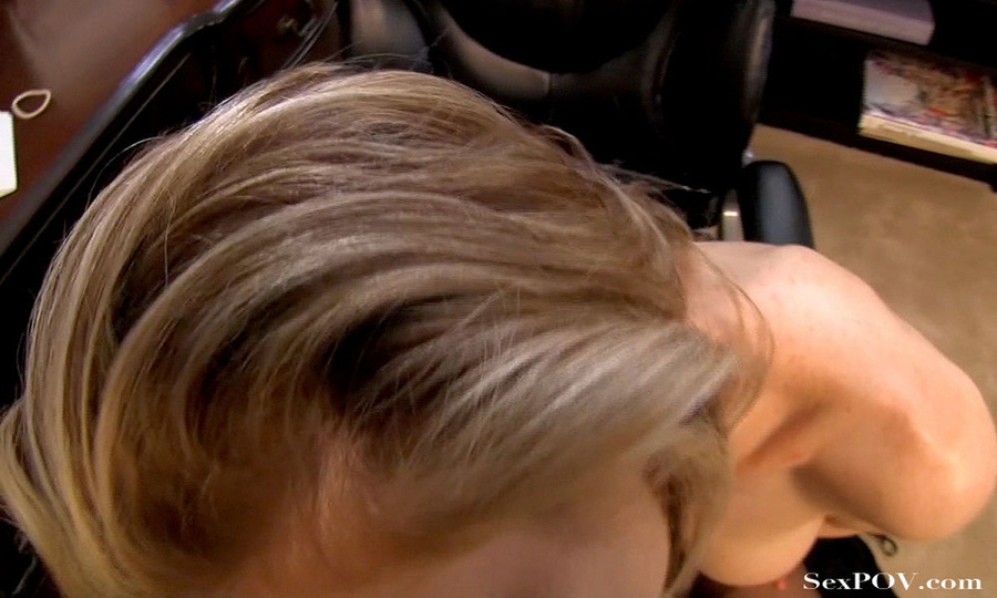 Busty brunette MILF in stockings rubbing her bushy pussy on her working place - XXXonXXX - Pic 19