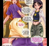 Two slutty chicks bend over for randy lucky guy to fuck their doggy style