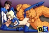 Blonde sucking on Mr Fantastic's cock as the thing fucks her from behind