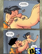 Fred Flintstone seduces Betty and strips her to lick her tight butthole