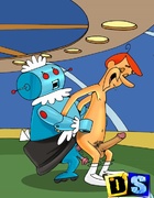 George Jetson gets his cock sucked as he eats and fucks chicks pussy