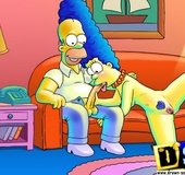 Homer Simpson licks ass, gets his cock sucked and bangs babe doggy style