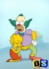 Krusty gets blowjobs from Lisa Simpson and monkey