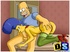 Marge sucks Homer's cock and gets her pussy fucked by dude and Bart licks