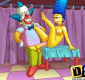 Slutty Marge Simpson sucking Homer and getting her pussy banged by horny