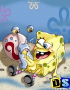 Spongebob gets blowjob from snail then bangs mermaid and sucks Squidward's