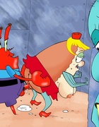 Randy Squidward rams his cock fucking big tits chick doggy style