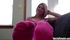 Blonde milf in pink socks wants someone to smell and rub her feet
