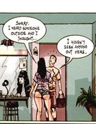 Brunette toon babe from Asia porn comics gives a deep throat blowjob before