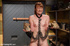 Cute girl chained and given weights, gets zapped before dick sucking and