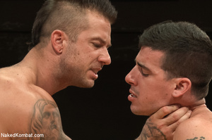 Two tattooed studs wrestle and grope eac - Picture 10