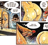 Dirty brunette chick giving head before rocking in the pool