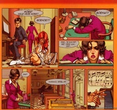 Horny dude jerking off watching two cool chick fondling and licking each