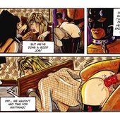 Masked maniac fucking chick in fishnet catsuit into ass with a special