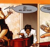 Ginger babe in glasses and her friend making a sybian from her cello