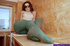 masked long-haired brunette teenage