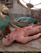 Naked dead body strikes a ponytailed blonde female coroner and fucks her