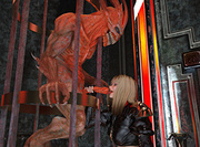 Blonde whore in gloves got pounded hard during her calling the demon with horns and sharp teeth