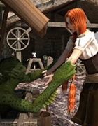 Very hot ginger country girl with long plaits got banged dirtily by a